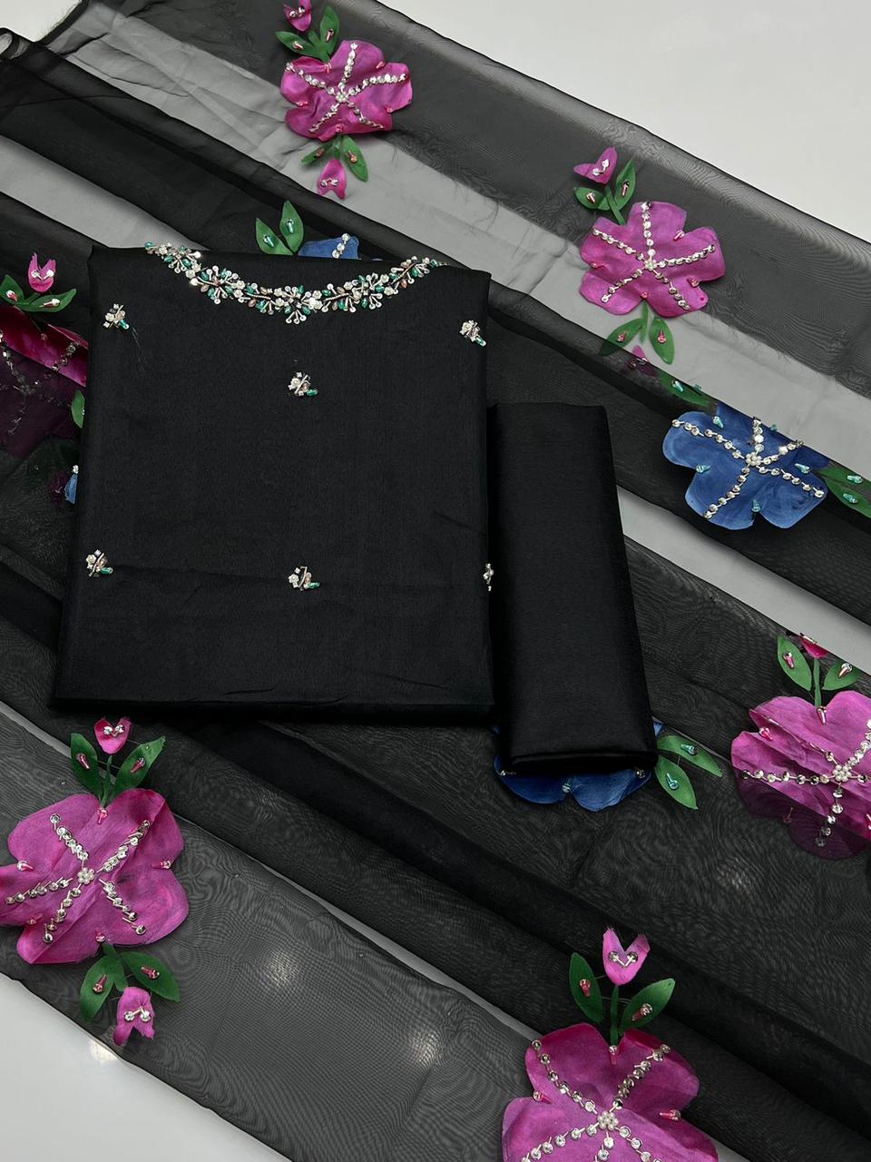 Elegant Fancy Katan Silk Originals - Black