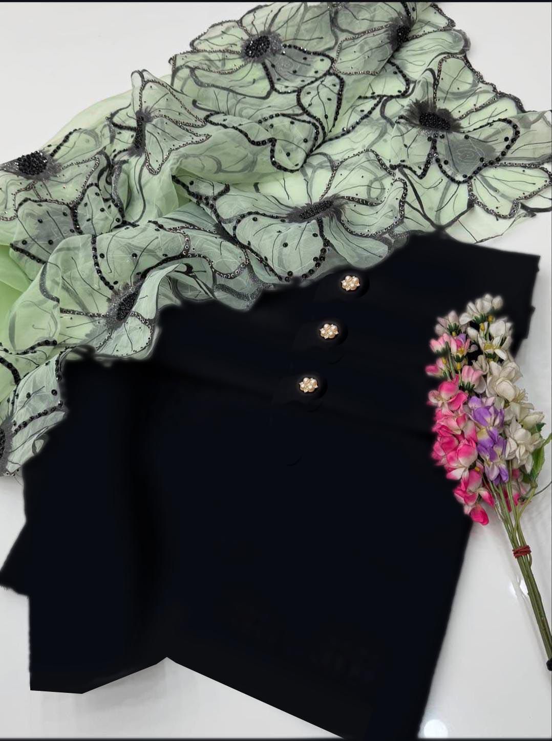 Cutwork Heavy Glitter Oil Paint with katan silk