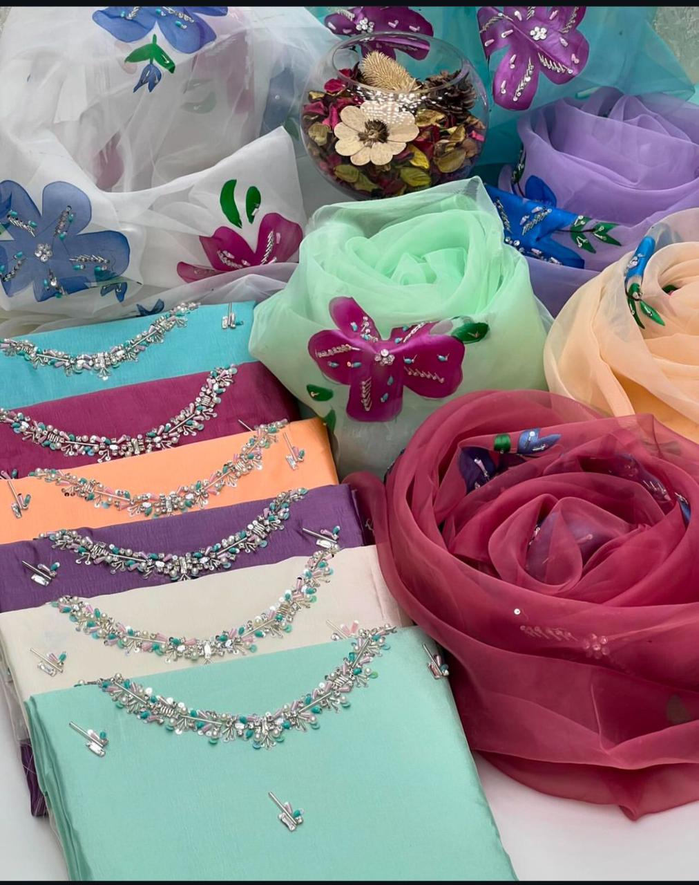 Elegant Fancy Katan Silk Originals - Sky