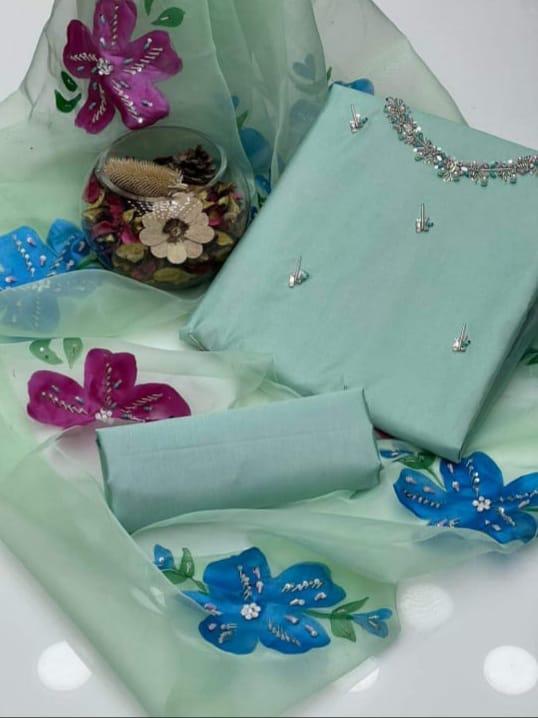 Elegant Fancy Katan Silk Originals - Light Pista